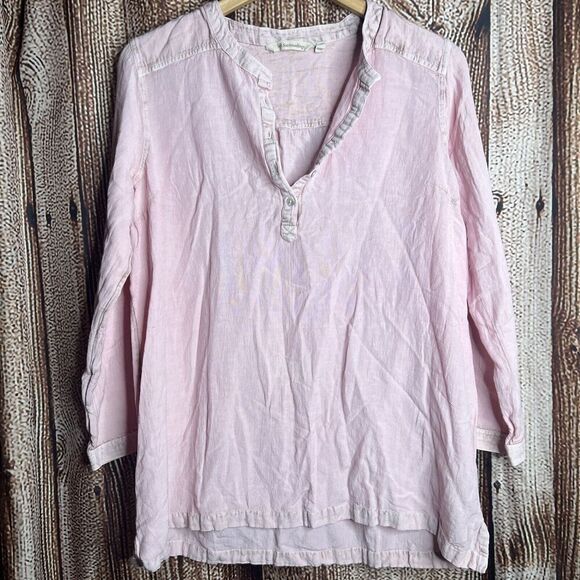 Soft Surroundings Ensconce Tunic Shirt Abstract Floral Cotton, Women's Medium - Picture 1 of 3